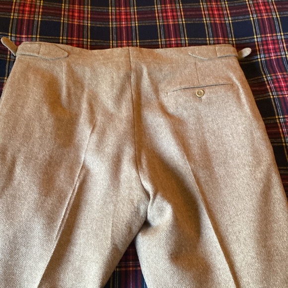 Scavini trousers in wool herringbone tweed. - Picture 5 of 7